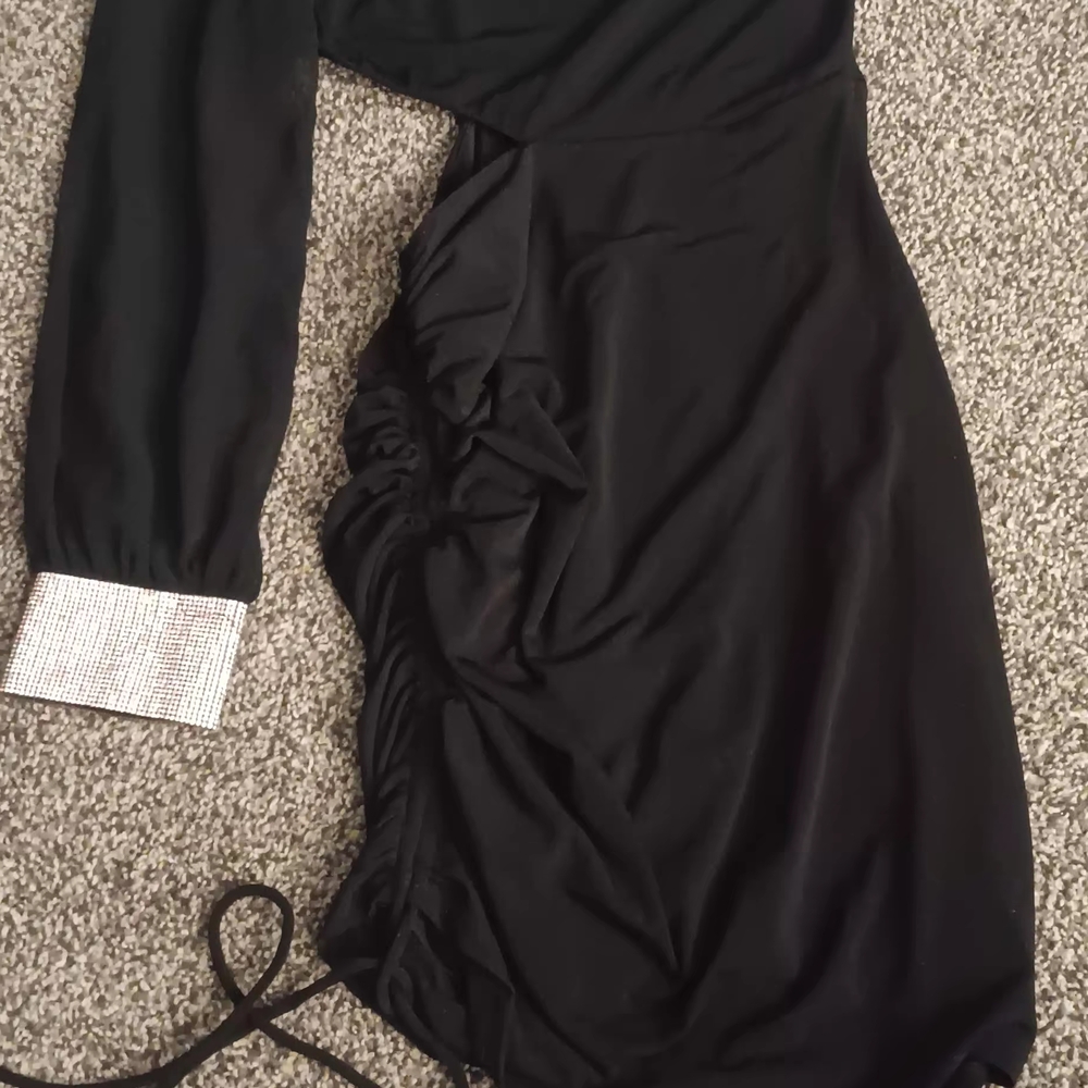 City Studio Black Long Sleeve Dress with Silver Cuffs